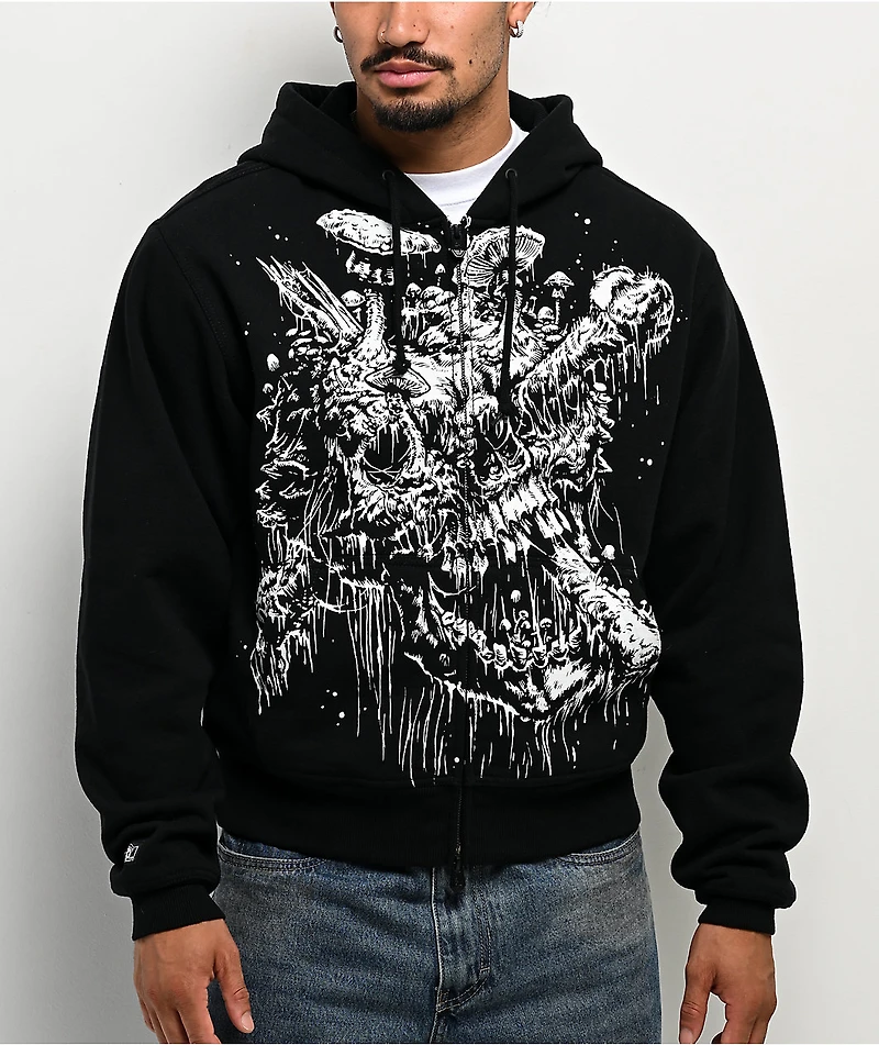 Lurking Class by Sketchy Tank Funguy Black Zip Hoodie