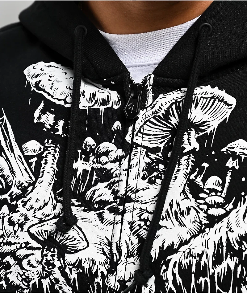 Lurking Class by Sketchy Tank Funguy Black Zip Hoodie