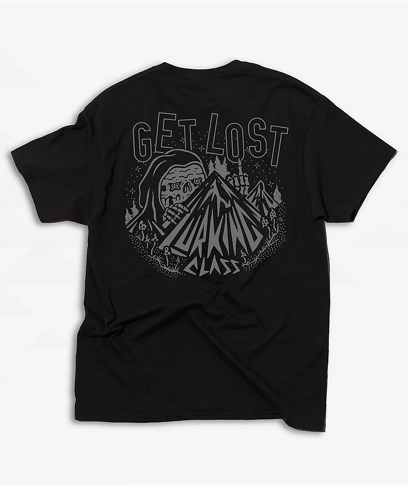 Lurking Class by Sketchy Tank Get Lost Black Reflective T-Shirt