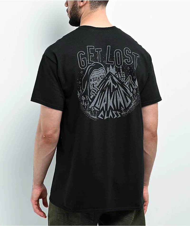 Lurking Class by Sketchy Tank Get Lost Black Reflective T-Shirt