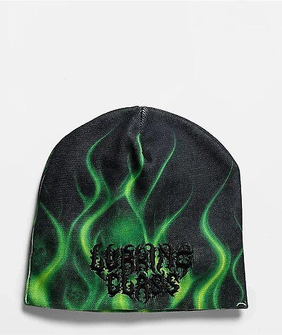 Lurking Class by Sketchy Tank Ghost Rider Black & Green Skully Beanie