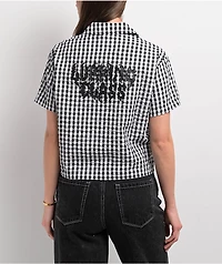 Lurking Class by Sketchy Tank Gingham Thorn Black & White Flannel Crop Shirt
