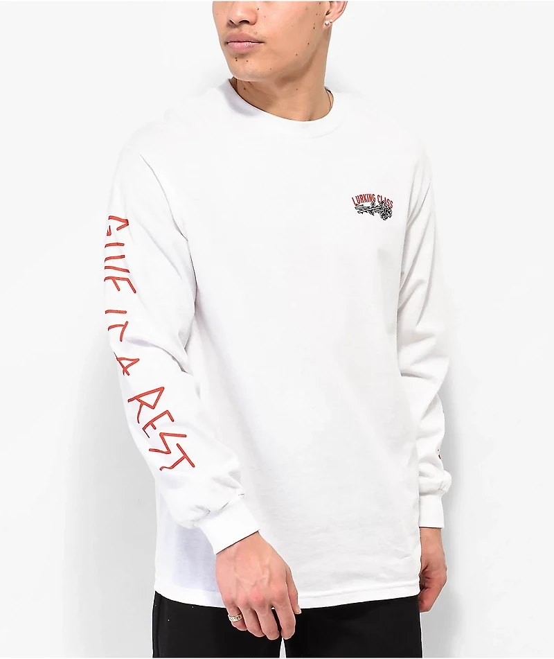 Lurking Class by Sketchy Tank Give It A Rest White Long Sleeve T-Shirt