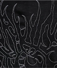 Lurking Class by Sketchy Tank Grand Sin Embroidered Black Wash Crop T-Shirt