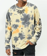 Lurking Class by Sketchy Tank Greed Flash Blue & Tan Tie Dye Long Sleeve T-Shirt