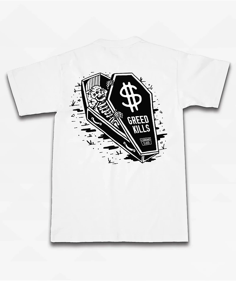Lurking Class by Sketchy Tank Greed White T-Shirt