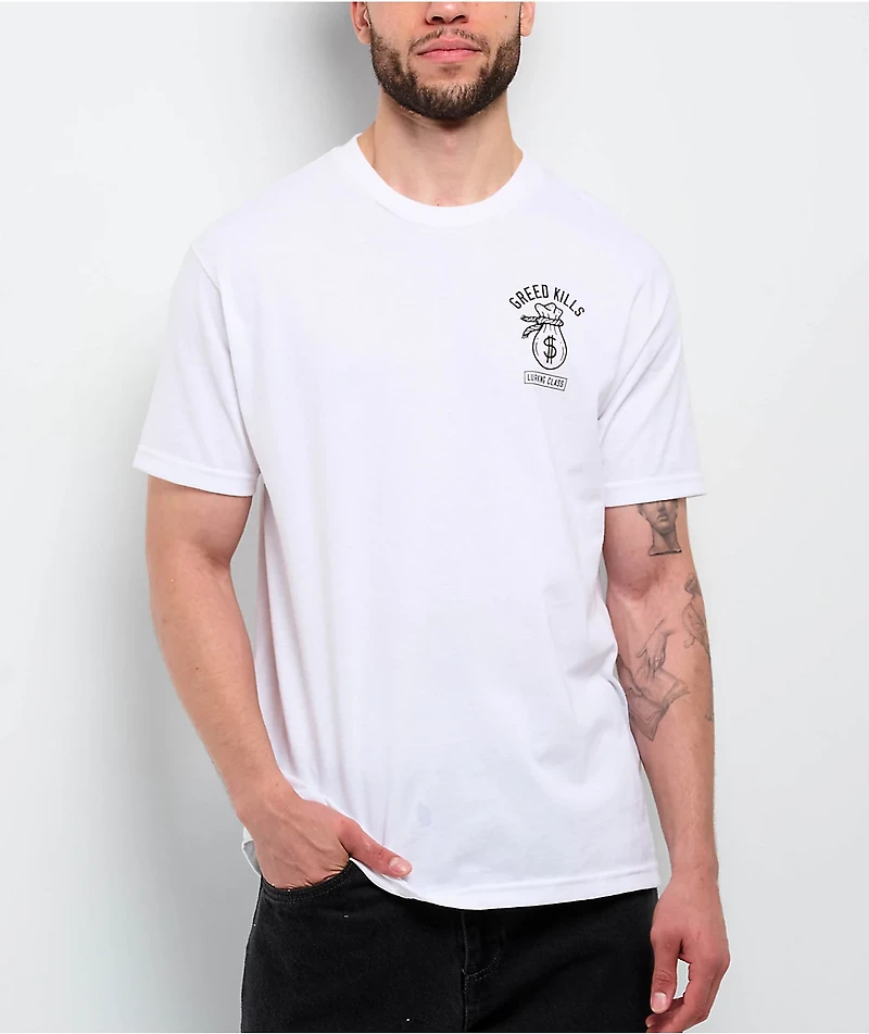 Lurking Class by Sketchy Tank Greed White T-Shirt