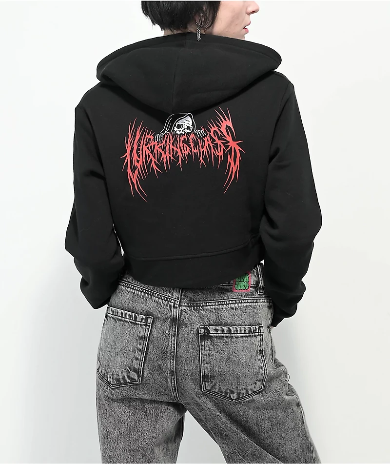 Lurking Class by Sketchy Tank Hesh Black Crop Zip Hoodie