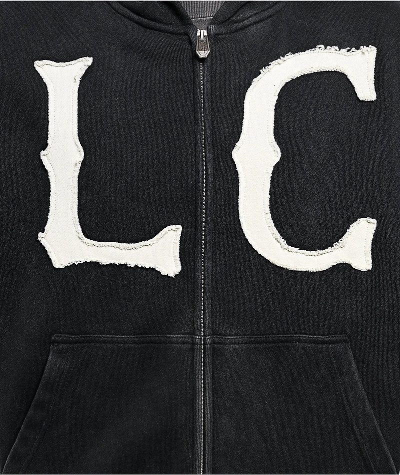 Lurking Class by Sketchy Tank Home Team Black Crop Zip Hoodie