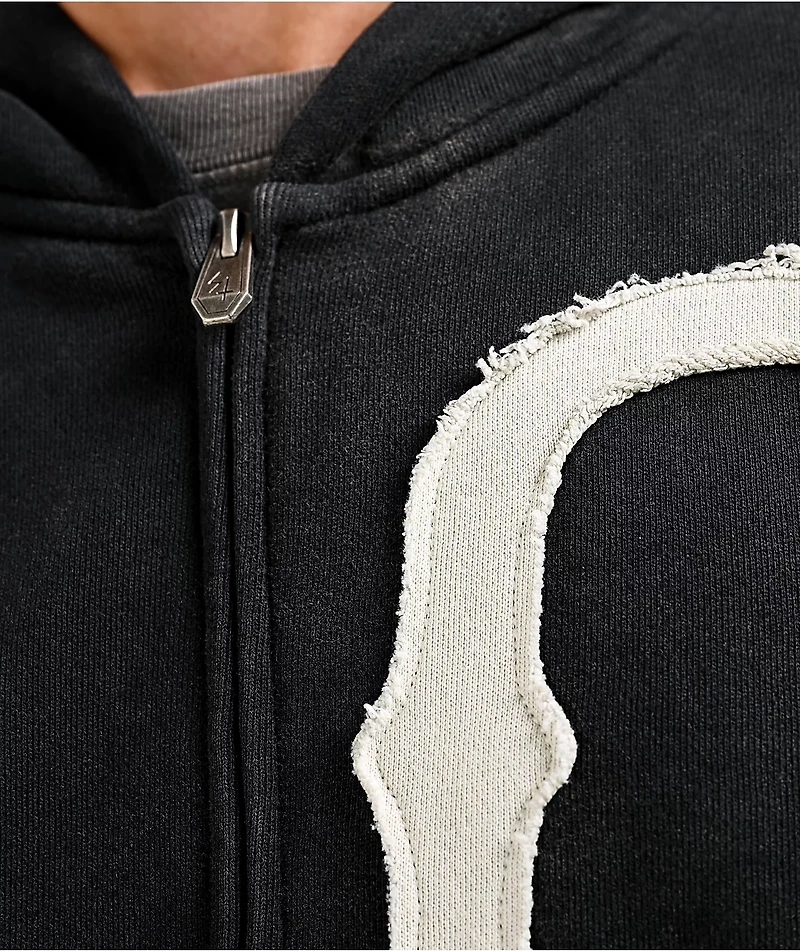 Lurking Class by Sketchy Tank Home Team Black Crop Zip Hoodie