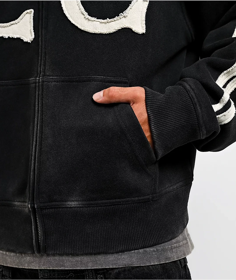 Lurking Class by Sketchy Tank Home Team Black Crop Zip Hoodie