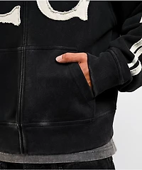 Lurking Class by Sketchy Tank Home Team Black Crop Zip Hoodie