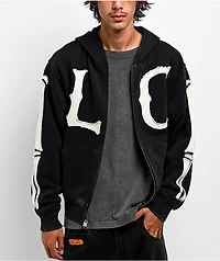 Lurking Class by Sketchy Tank Home Team Black Crop Zip Hoodie