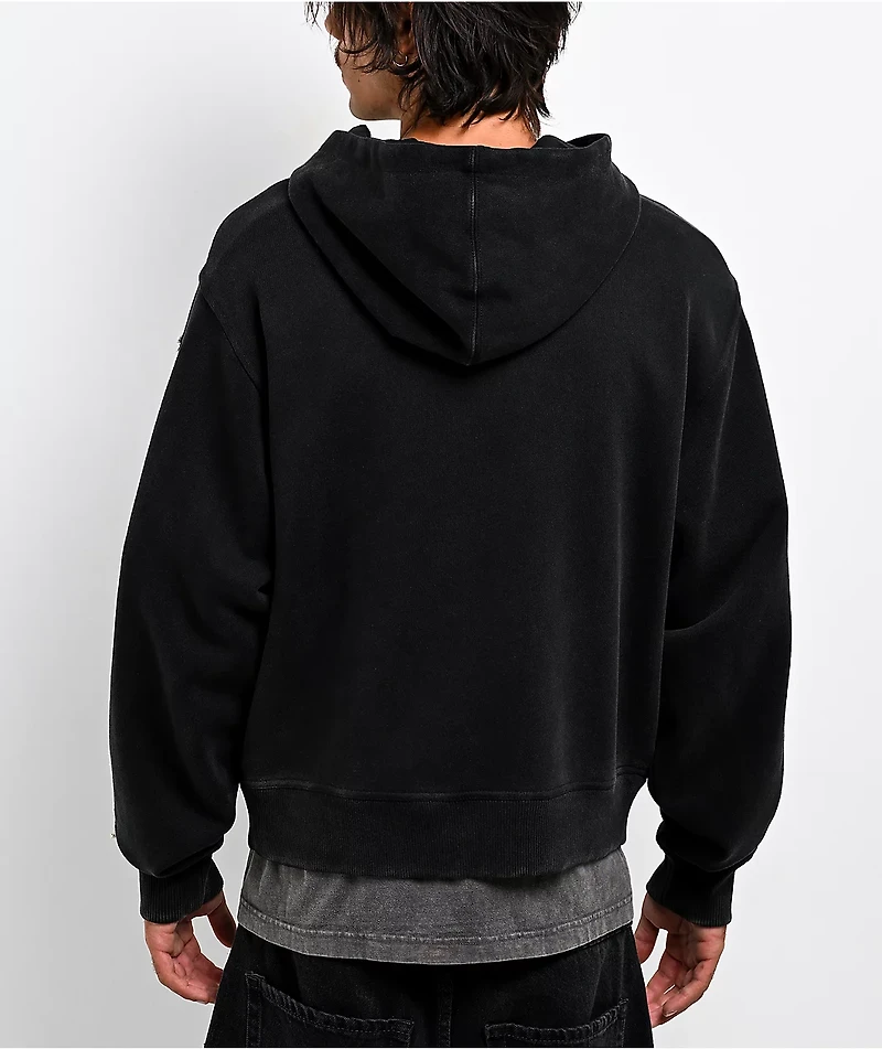 Lurking Class by Sketchy Tank Home Team Black Crop Zip Hoodie