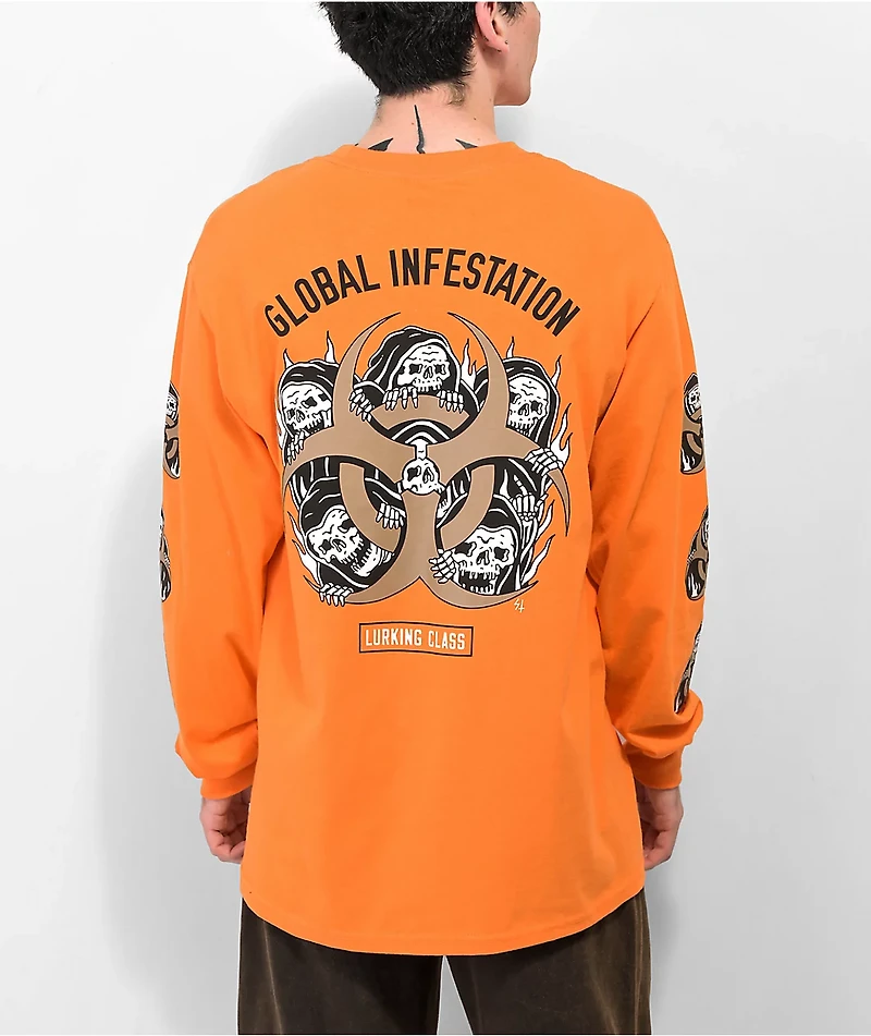 Lurking Class by Sketchy Tank Infest Orange Long Sleeve T-Shirt