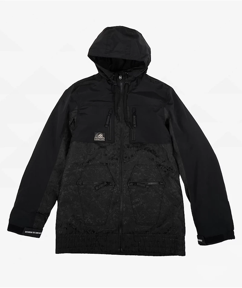 Lurking Class by Sketchy Tank Jacquard Skulls 10K Black Snowboard Jacket