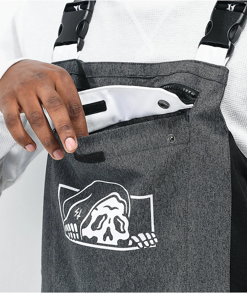 Lurking Class by Sketchy Tank Lurker Black & White Snowboard Bib Pants