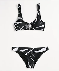 Lurking Class by Sketchy Tank Lurker Black & White Tie Dye Bikini Top