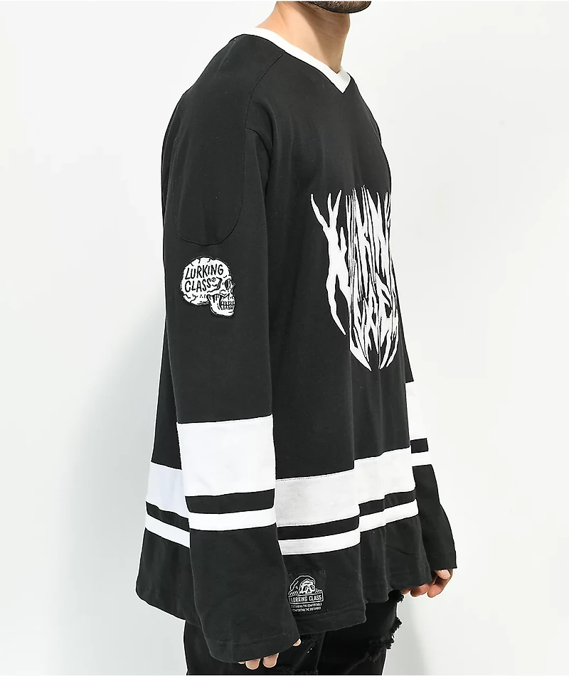 Lurking Class by Sketchy Tank Lurker Black Hockey Jersey