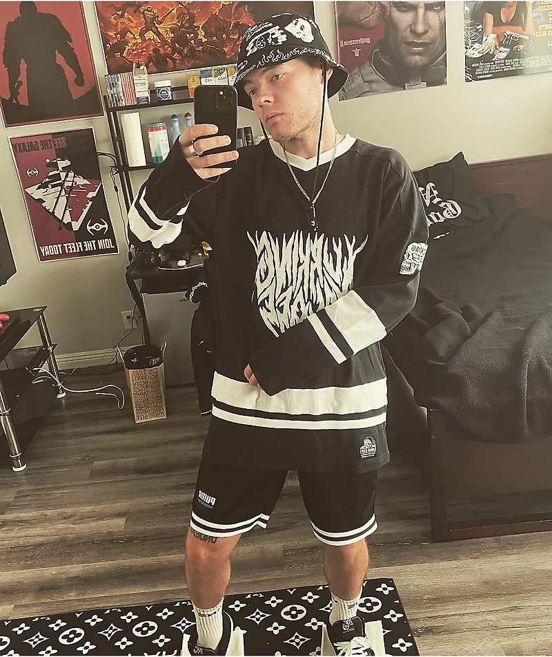 Lurking Class by Sketchy Tank Lurker Black Hockey Jersey
