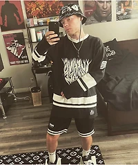 Lurking Class by Sketchy Tank Lurker Black Hockey Jersey