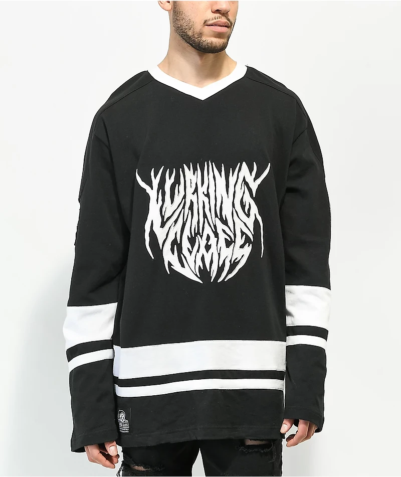 Lurking Class by Sketchy Tank Lurker Black Hockey Jersey