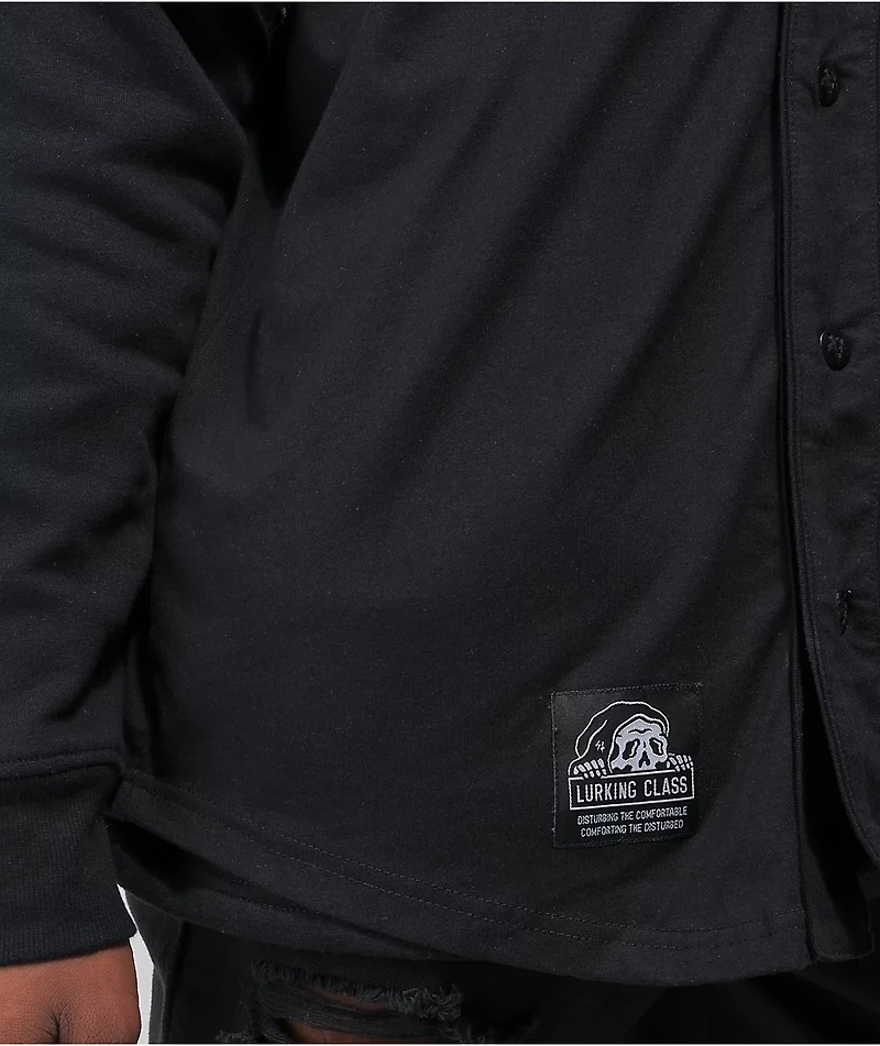 Lurking Class by Sketchy Tank Lurker Layered Black Baseball Hoodie