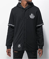 Lurking Class by Sketchy Tank Lurker Layered Black Baseball Hoodie