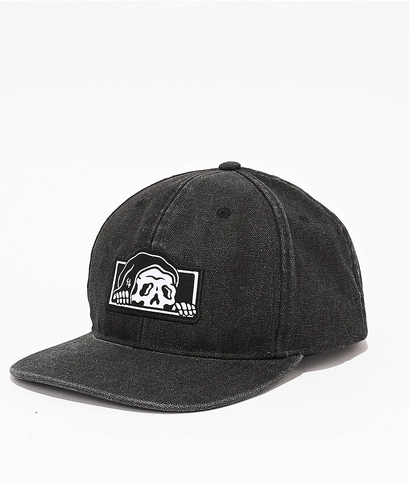 Lurking Class by Sketchy Tank Lurker Logo Black Wash Denim Snapback Hat