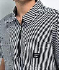 Lurking Class by Sketchy Tank Lurker Navy Blue & White Half Zip Work Shirt