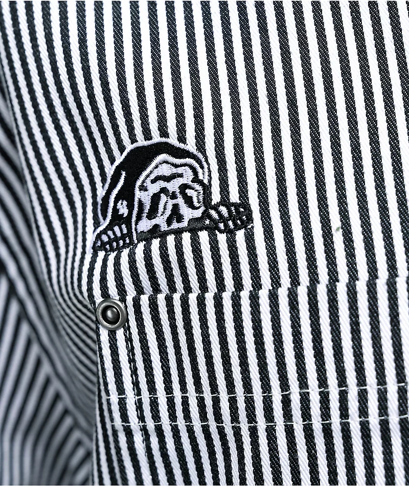 Lurking Class by Sketchy Tank Lurker Navy Blue & White Half Zip Work Shirt