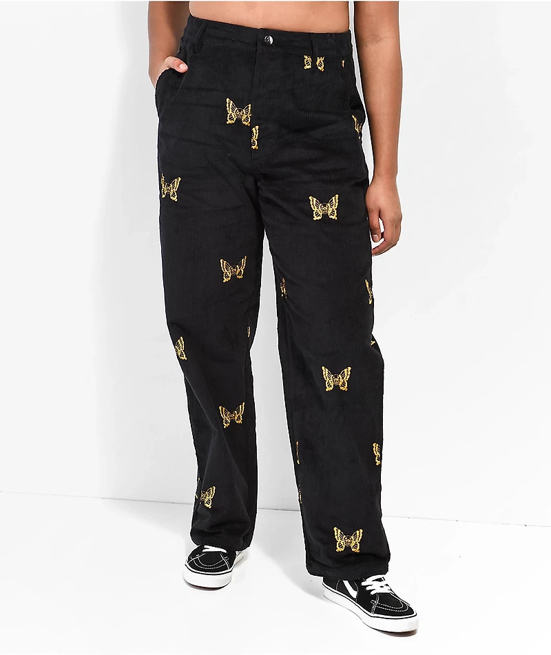 Lurking Class by Sketchy Tank Mariposa Black & Yellow Corduroy Pants
