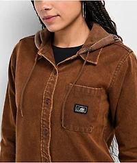 Lurking Class by Sketchy Tank Mariposa Brown Hooded Flannel Shirt