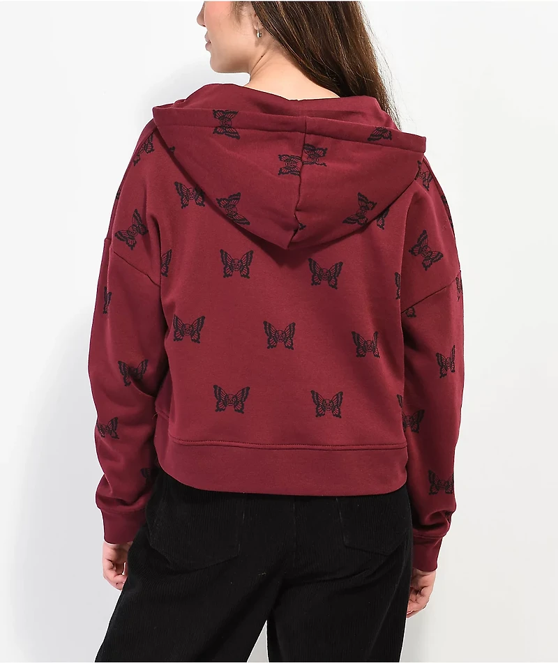 Lurking Class by Sketchy Tank Mariposa Red Crop Hoodie