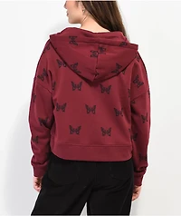 Lurking Class by Sketchy Tank Mariposa Red Crop Hoodie