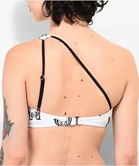 Lurking Class by Sketchy Tank Mariposa White One Shoulder Bikini Top