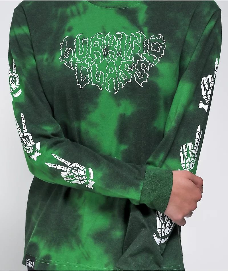 Lurking Class by Sketchy Tank Matrix Peace Green Tie Dye Long Sleeve T-Shirt