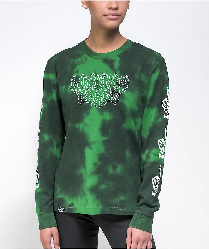 Lurking Class by Sketchy Tank Matrix Peace Green Tie Dye Long Sleeve T-Shirt