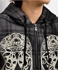 Lurking Class by Sketchy Tank Memento Mori Plaid Black Hooded Jacket