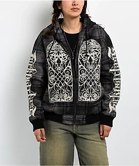 Lurking Class by Sketchy Tank Memento Mori Plaid Black Hooded Jacket