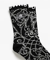Lurking Class by Sketchy Tank Memento Mori Ruffle Black Half Crew Socks