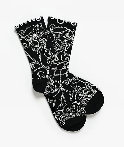 Lurking Class by Sketchy Tank Memento Mori Ruffle Black Half Crew Socks