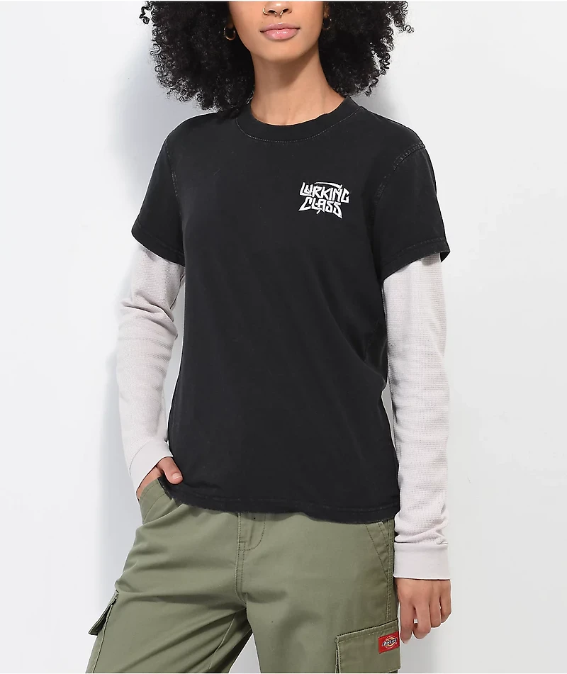 Lurking Class by Sketchy Tank Metal Scythe 2Fer Black Long Sleeve T-Shirt