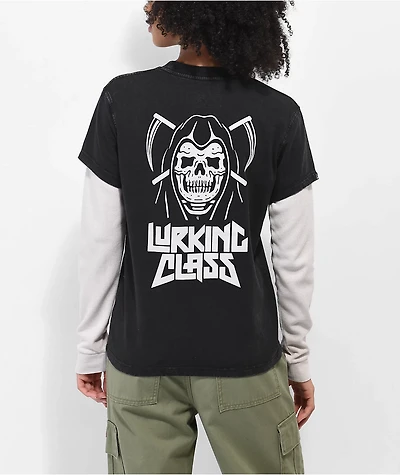 Lurking Class by Sketchy Tank Metal Scythe 2Fer Black Long Sleeve T-Shirt