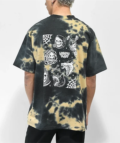 Lurking Class by Sketchy Tank Mixed Flash Black Bleach Dye Pocket T-Shirt