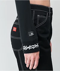 Lurking Class by Sketchy Tank Mock Neck Long Sleeve Crop Top