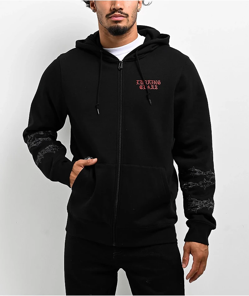 Lurking Class by Sketchy Tank Moons Black Zip Hoodie