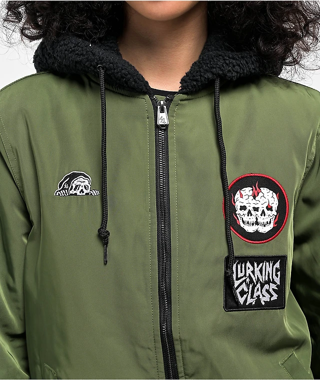 Lurking Class by Sketchy Tank No Masters Olive Green Bomber Jacket