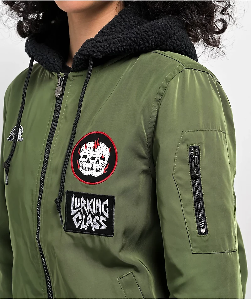 Lurking Class by Sketchy Tank No Masters Olive Green Bomber Jacket