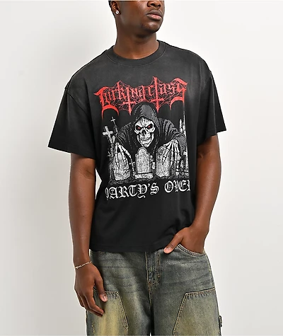 Lurking Class by Sketchy Tank Party's Over Black Wash T-Shirt